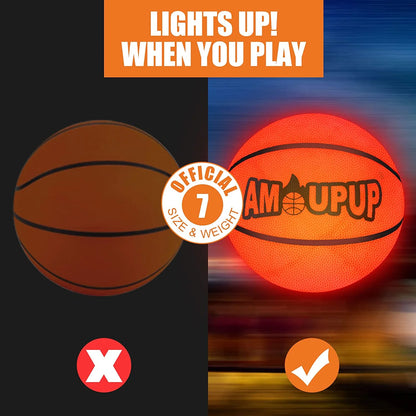 Glow in the Dark Basketball Sports Gifts Light up Led Basketball Cool Stuff with Led Lights and Batteries Pre-Installed - Kids Gifts Good Gift Ideas for Teen Boys and Girls