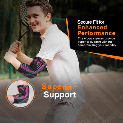 Elbow Compression Sleeve for Tendonitis – Medical Compression Support, Arm Brace for Tennis Injuries, Bursitis Relief Sleeve, Tendon Support for Active Use for Women & Men – 1 Pair